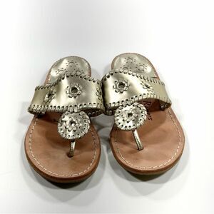 Jack Rogers Jacks Metallic Silver Sandals 6.5